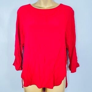 Zara bright red blouse top